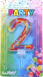 Fødselsdagslys tal 2 med striber