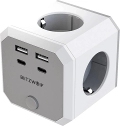 BlitzWolf strømkube 8-i-1 med USB- og AC-udgange