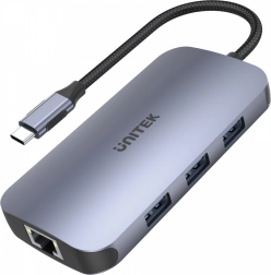 USB-C Hub 9-i-1 med HDMI 2.0, RJ45, SD-kortlæser og PD 100W