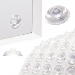 Selvklæbende silikonedupper 13 mm – klare, 50 stk.