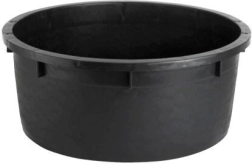 Plastbeholder til vand 130 l, diameter 80 cm, højde 34 cm, sort