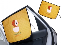 Magnetisk solskærm til bilrude med andemotiv