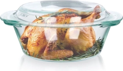Varmefast glasskål med låg 1,4 l + 430 ml