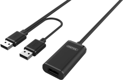 Aktivt USB 2.0 forlængerkabel 20 m UNITEK Y-279 sort