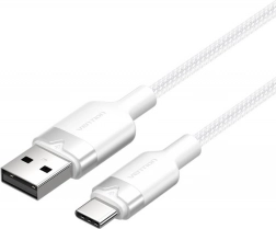 USB-kabel 2.0 USB‑A til USB‑C 3A 2 m hvid Vention