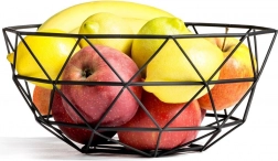 Metal geometrisk frugtskål sort 28 cm Vilde