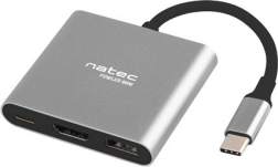 NATEC Fowler Mini – USB‑C multiportadapter med HDMI 4K, USB 3.0 og PD 60 W