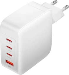 Vægoplader Vention 140W GaN med 3× USB‑C og USB‑A (hvid)