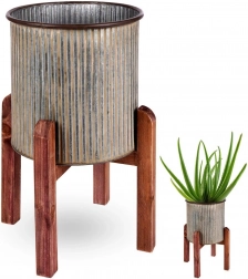 Metalomslag til urtepotte med stativ 27 × 39 cm