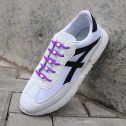 Silikone-snørebånd 14 stk - lilla