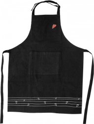 Bomulds-køkkenforklæde med hjerte, sort