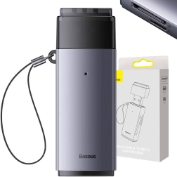 USB-hukommelseskortlæser til SD og TF – Baseus Lite, grå