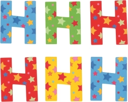 Træbogstav H med stjerner Bigjigs Toys