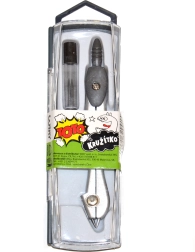 Skolekompas i metal med sæt af ekstra bly