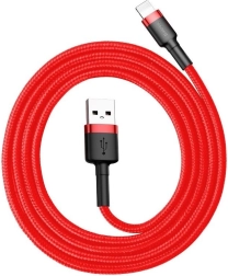 Baseus Cafule USB–Lightning-kabel 1 m, 2,4 A, sort–rød