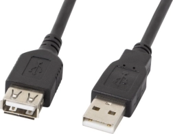 USB 2.0 forlængerkabel AM–AF sort 5 m