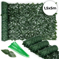 Kunstig efeuhegn 500x50 cm til altan i grøn farve