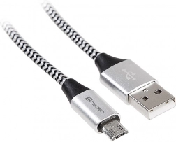 USB-kabel 2.0 AM-micro 1 m sort-sølv