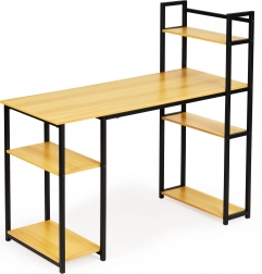 Skrivebord i loftstil med hylder lys eg