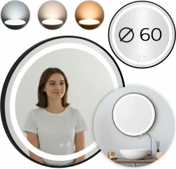 Rundt LED-badeværelsesspejl 60 cm med touchbetjening og dæmpning MODERNHOME
