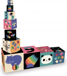 Karton stabeltårn med billeder af Andy Westface