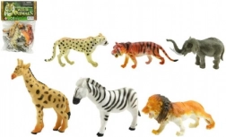 safari dyr ZOO 6 stk plastfigurer 10 cm i pose