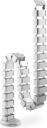 Elastisk kabelspiral med base 1,3 m, sølvfarvet