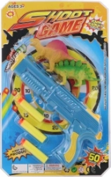 Pistol med skumkugler og dinosaurer