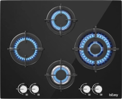 Glas gaskogeplade Iseasy 60 cm med 4 brændere