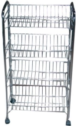 Badeværelsesvogn BRILLY med 3 kurve, krom, 46 × 28 × 60 cm
