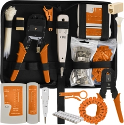 Tester kabler RJ45 RJ11, netværkssæt med værktøjer, afisolering og krympning, 145 dele BIGSTREN