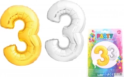 Oppustelig ballon i form af tallet 3