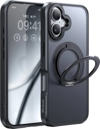 McDodo MagSafe etui med stander til iPhone 16 Plus sort