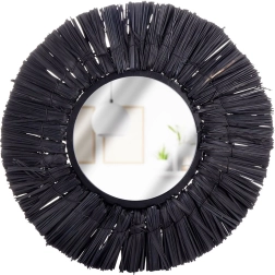 Sort rundt vægspejl Home Styling Collection 32 cm