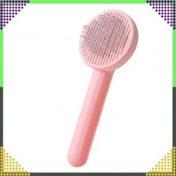 Selvrensende pelsbørste til hunde og katte, lyserød