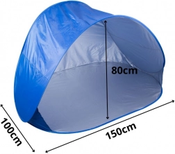 Selvopslående strandtelt med UV-beskyttelse, stort og let