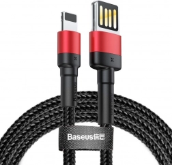 BASEUS Cafule holdbar USB‑Lightning-kabel 1 m, 2,4 A (sort‑rød)