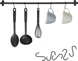 Sort metal køkkenreling RADKA 78,5 cm