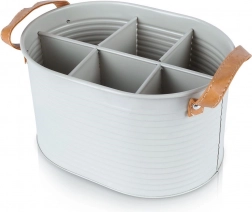 Metalbærer til flasker, grå, 6 rum