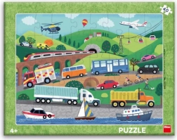Dino papirpuzzle Transportmidler 40 brikker