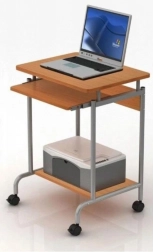 Kompakt computertable med udtrækshylde til tastatur, bøg