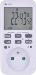 Solight digital ugentlig timerafbryder med bagbelyst stor LCD
