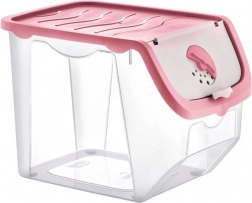 Plastboks til frugt og grønt med låg, pink, 12 l