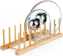 Bambusstander til låg og tallerkener 34,5 × 12 × 12 cm