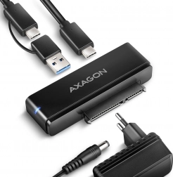 USB‑C 10Gbps til SATA adapter til 2,5"/3,5" SSD/HDD FASTPORT X med strømforsyning og 60 cm kabel
