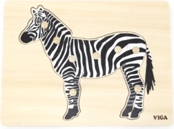Træ-montessori indsætningspuslespil VIGA zebra