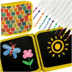 Bærbar tegnebog – kridttavle med bjørnemotiv