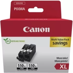 Sort blækpatron Canon PGI-550XL, dobbeltpakke
