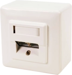 Indbygnings-/underpuds-stik CAT5e 2xRJ45, skærmet