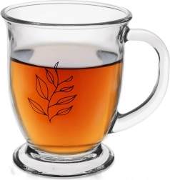 Glaskrus 450 ml med bladmotiv